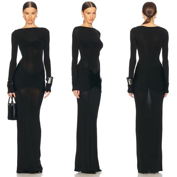 Elegant Black Maxi Dress - Picture 2 of 16
